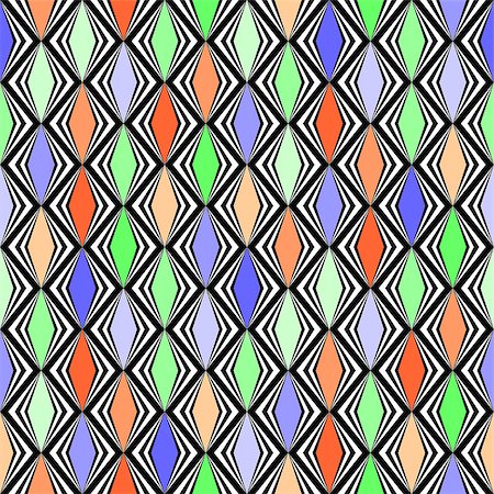 simsearch:400-07507345,k - Design seamless rhombus geometric pattern. Abstract colorful decorative background. Vector art Foto de stock - Royalty-Free Super Valor e Assinatura, Número: 400-07503083