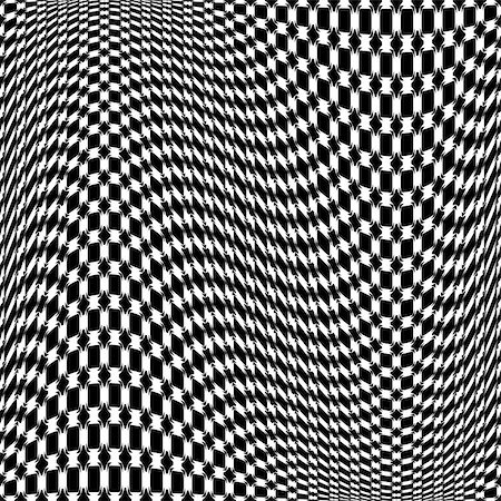 Design monochrome movement illusion checkered background. Abstract warp backdrop. Vector-art illustration Fotografie stock - Microstock e Abbonamento, Codice: 400-07503137