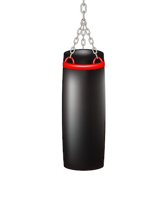 simsearch:400-07036748,k - Punching bag for boxing in black design on white background Foto de stock - Royalty-Free Super Valor e Assinatura, Número: 400-07503182