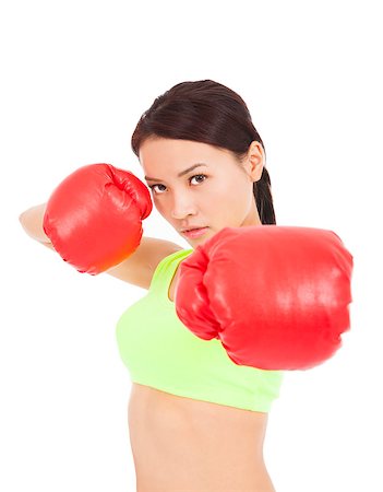 pretty Female boxer ready a fighting pose Stock Photo - Budget Royalty-Free & Subscription, Code: 400-07503426