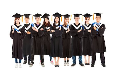 All graduation student standing a row Photographie de stock - Aubaine LD & Abonnement, Code: 400-07503451