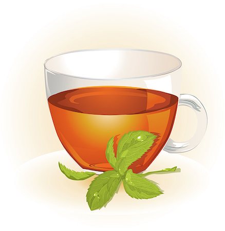 Glass cup of tea with mint Stock Photo - Budget Royalty-Free & Subscription, Code: 400-07503646