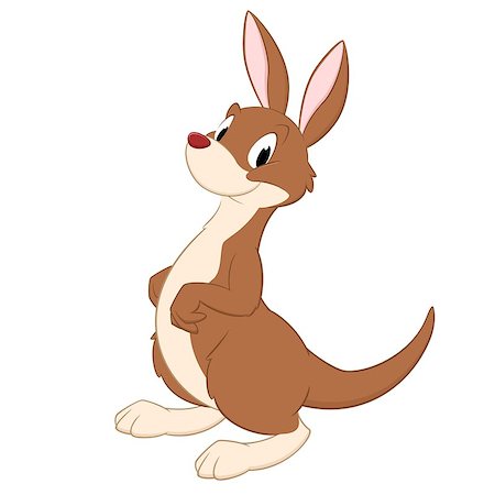 simsearch:400-09085104,k - Cartoon kangaroo. Isolated object for design element Stockbilder - Microstock & Abonnement, Bildnummer: 400-07503715
