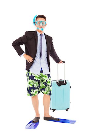 businessman standing and holding a  baggage Stock Photo - Budget Royalty-Free & Subscription, Code: 400-07514155