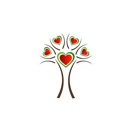 heart tree- colors of Italian flag Stock Photo - Budget Royalty-Free & Subscription, Code: 400-07514910