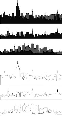 city silhouette in black, gray and with interpretation .This image is a vector illustration and can be scaled to any size without loss of resolution. Stock Photo - Budget Royalty-Free & Subscription, Code: 400-07514924