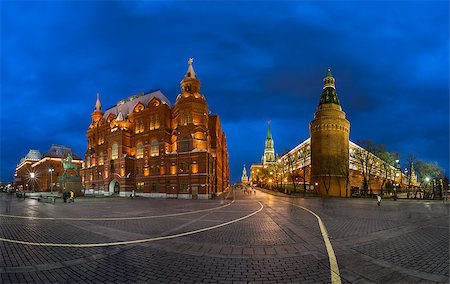 Kremlin and Historical Museum in the Evening, Moscow, Russia Stock Photo - Budget Royalty-Free & Subscription, Code: 400-07514955