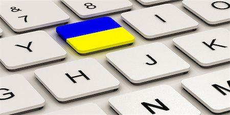 simsearch:400-07297651,k - Ukrainian flag on button of black Keyboard Stock Photo - Budget Royalty-Free & Subscription, Code: 400-07515099