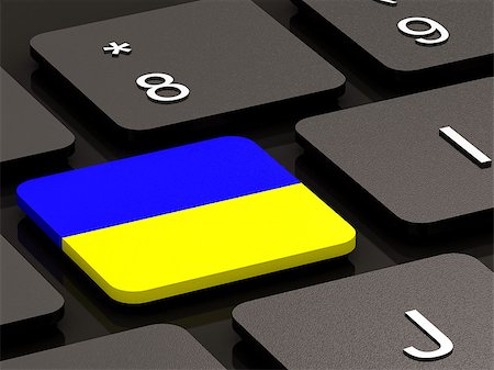 simsearch:400-07297651,k - Ukrainian flag on button of black Keyboard Stock Photo - Budget Royalty-Free & Subscription, Code: 400-07515100