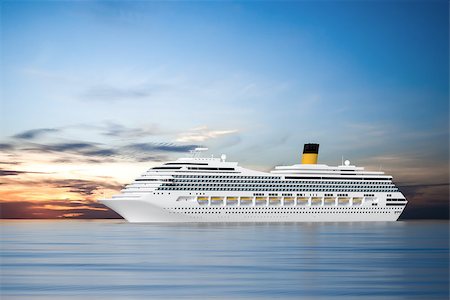 simsearch:400-04042153,k - An image of a beautiful cruise ship in the sunset sky Photographie de stock - Aubaine LD & Abonnement, Code: 400-07515112