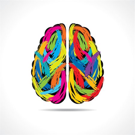 Brain forming of colorful paint strokes stock vector Stock Photo - Budget Royalty-Free & Subscription, Code: 400-07515196