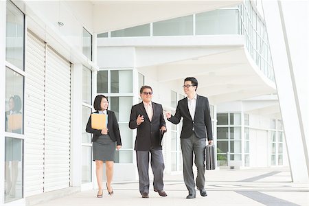 simsearch:400-07515329,k - Full length Asian business team meeting, walking and having discussion over office. Stock Photo - Budget Royalty-Free & Subscription, Code: 400-07515308