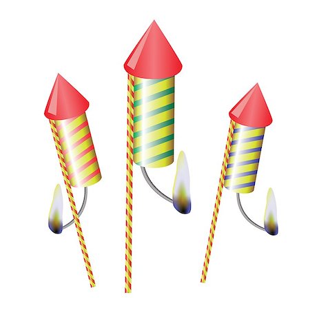 firework carnival - colorful illustration with petards on a white  background for your design Stock Photo - Budget Royalty-Free & Subscription, Code: 400-07515403