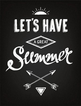 Hand drawn summer poster on the blackboard, EPS 10 Stock Photo - Budget Royalty-Free & Subscription, Code: 400-07515525