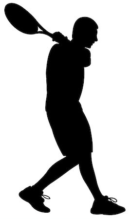 simsearch:400-07515585,k - tennis player boy silhouette vector Foto de stock - Royalty-Free Super Valor e Assinatura, Número: 400-07515571