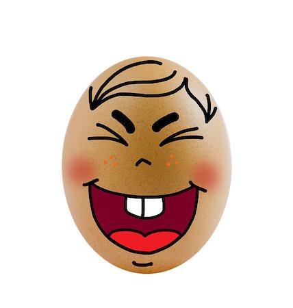 eggs with face - one  brown egg with happy face on white background . Stock Photo - Budget Royalty-Free & Subscription, Code: 400-07515683