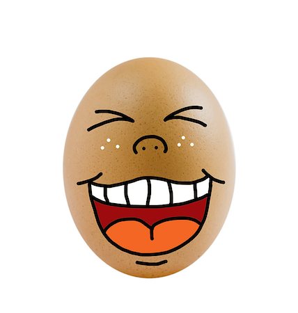 eggs with face - one  brown egg with happy face on white background . Stock Photo - Budget Royalty-Free & Subscription, Code: 400-07515693