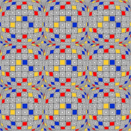 simsearch:400-07631338,k - Design seamless colorful warped checked mosaic pattern. Abstract convex textured background. Vector art Stockbilder - Microstock & Abonnement, Bildnummer: 400-07515858