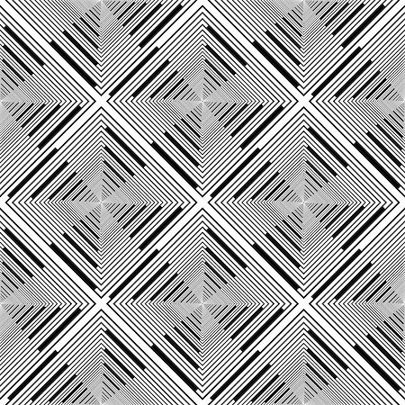 simsearch:400-07518662,k - Design seamless monochrome rhombus stripy pattern. Abstract geometric textured background. Vector art Fotografie stock - Microstock e Abbonamento, Codice: 400-07515861