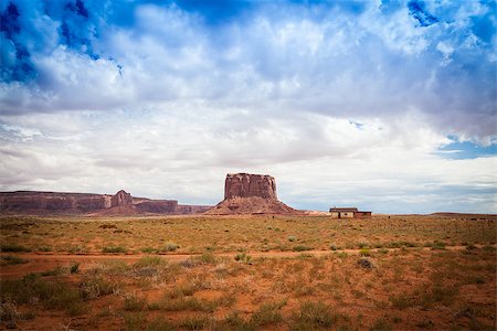 simsearch:400-05361560,k - Complementary colours blue and orange in this iconic view of Monument Valley, USA Photographie de stock - Aubaine LD & Abonnement, Code: 400-07516074