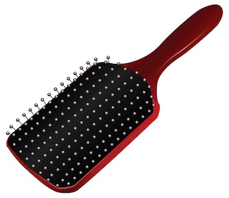 Massage brush for hair used in haircare hygiene. Vector illustration without tracing image. Stock Photo - Budget Royalty-Free & Subscription, Code: 400-07516105