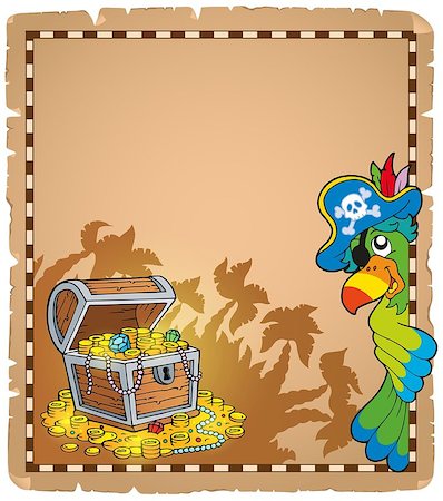 simsearch:400-07317425,k - Pirate theme parchment 9 - eps10 vector illustration. Foto de stock - Super Valor sin royalties y Suscripción, Código: 400-07516580