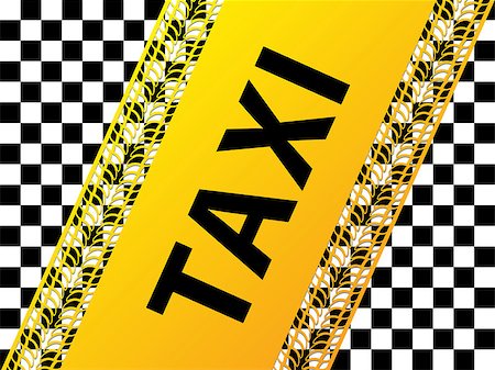 Checkered taxi background design with tire treads and shadows Stock Photo - Budget Royalty-Free & Subscription, Code: 400-07517099