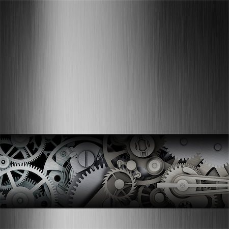 silver cogwheel mechanism - Gear in a metal frame. Template Web Site Stock Photo - Budget Royalty-Free & Subscription, Code: 400-07517425