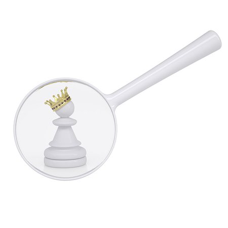 simsearch:400-06797580,k - Pawn with gold crown. Isolated on white background Stock Photo - Budget Royalty-Free & Subscription, Code: 400-07517440