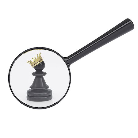 simsearch:400-06797580,k - Black pawn with gold crown. Isolated on white background Stock Photo - Budget Royalty-Free & Subscription, Code: 400-07517489