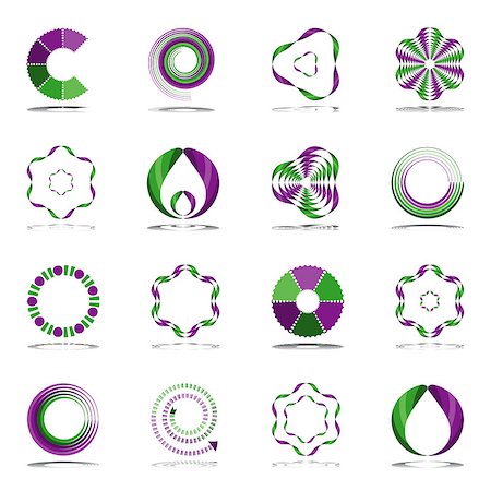 simsearch:400-07986691,k - Design elements set. Abstract icons. Vector art. Fotografie stock - Microstock e Abbonamento, Codice: 400-07517522