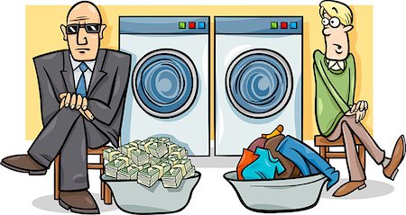 simsearch:400-07410472,k - Cartoon Humor Concept Illustration of Money Laundering Saying or Proverb Stock Photo - Budget Royalty-Free & Subscription, Code: 400-07517602