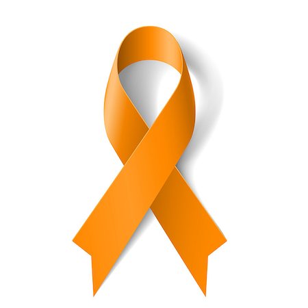 simsearch:400-07257297,k - Orange ribbon as symbol of  Animal Abuse, leukemia awareness, kidney cancer association Stock Photo - Budget Royalty-Free & Subscription, Code: 400-07517709