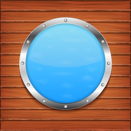 simsearch:400-04804018,k - Porthole on wooden wall, vector eps10 illustration Stock Photo - Budget Royalty-Free & Subscription, Code: 400-07517825