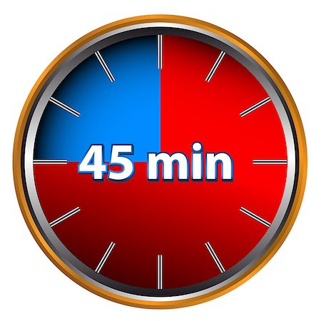 simsearch:400-05719770,k - Unique icon of hours with forty five minutes Stock Photo - Budget Royalty-Free & Subscription, Code: 400-07517897