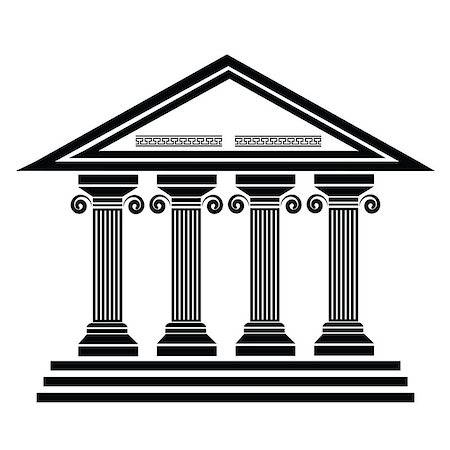 simsearch:400-07265157,k - silhouettes of ancient columns on a white background Foto de stock - Super Valor sin royalties y Suscripción, Código: 400-07518147