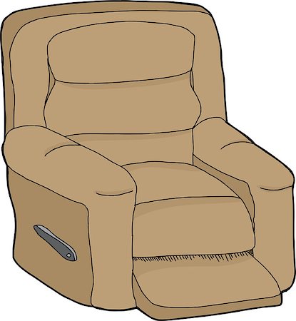 simsearch:400-07322323,k - Single cartoon recliner chair on isolated white background Stock Photo - Budget Royalty-Free & Subscription, Code: 400-07518166