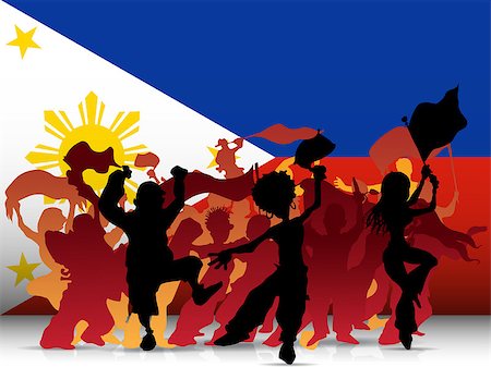 simsearch:400-06200141,k - Vector - Philippines Sport Fan Crowd with Flag Stock Photo - Budget Royalty-Free & Subscription, Code: 400-07518295