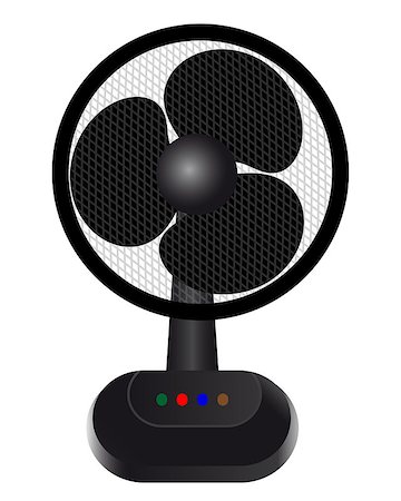 fan for cooling the air on a white background Foto de stock - Royalty-Free Super Valor e Assinatura, Número: 400-07518379