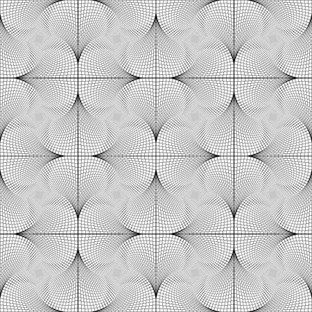 simsearch:400-07516420,k - Design seamless twirl movement checked geometric pattern. Abstract monochrome waving lines background. Speckled texture. Vector art Foto de stock - Super Valor sin royalties y Suscripción, Código: 400-07518638