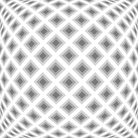 simsearch:400-07631338,k - Design monochrome warped diamond pattern. Abstract convex textured background. Vector art. No gradient Stockbilder - Microstock & Abonnement, Bildnummer: 400-07518647