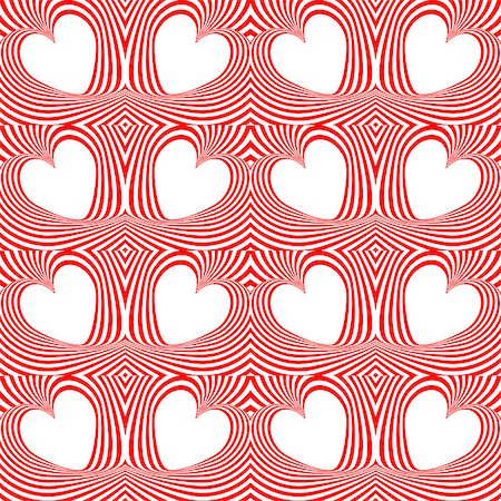 simsearch:400-07507273,k - Design seamless twirl movement stripy pattern. Abstract red hearts and twisted lines background. Speckled texture. Vector art Foto de stock - Super Valor sin royalties y Suscripción, Código: 400-07518657