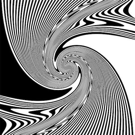simsearch:400-07512933,k - Design monochrome spiral movement illusion background. Abstract strip lines warped backdrop. Vector-art illustration Foto de stock - Super Valor sin royalties y Suscripción, Código: 400-07518674