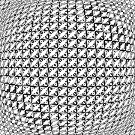 simsearch:400-07631338,k - Design monochrome warped grid diamond pattern. Abstract latticed textured background. Vector art Stockbilder - Microstock & Abonnement, Bildnummer: 400-07518685