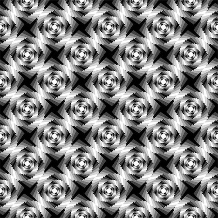 Design seamless monochrome whirlpool geometric pattern. Abstract textured background. Vector art. No gradient Foto de stock - Super Valor sin royalties y Suscripción, Código: 400-07518692