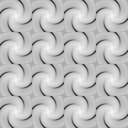 simsearch:400-07507273,k - Design seamless monochrome vortex movement illusion pattern. Abstract warped twisted textured background. Vector art. No gradient Stock Photo - Budget Royalty-Free & Subscription, Code: 400-07518825