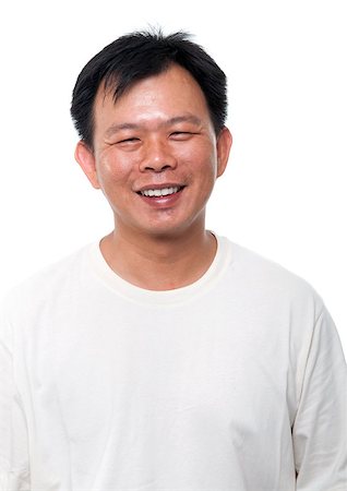 simsearch:400-06639774,k - Portrait of 40s Asian middle aged male smiling, isolated on white background. Stock Photo - Budget Royalty-Free & Subscription, Code: 400-07518982