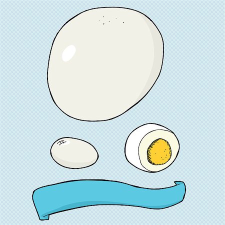 simsearch:400-07513507,k - Hard boiled chicken egg on blue background Stock Photo - Budget Royalty-Free & Subscription, Code: 400-07519118