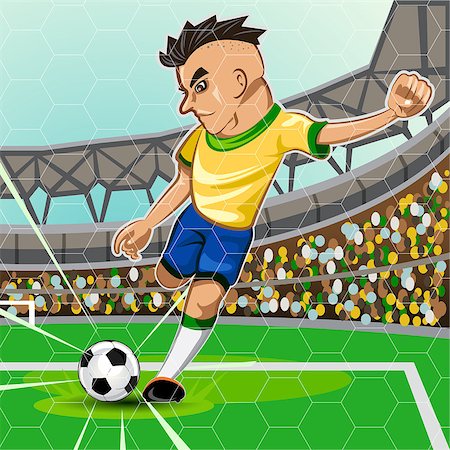 escova (artist) - Brazilian Soccer Player Take A Penalty Kick In Front Of Goalkeeper Area Stockbilder - Microstock & Abonnement, Bildnummer: 400-07519122