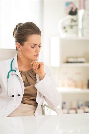 simsearch:400-07519214,k - Portrait of thoughtful medical doctor woman in office Stock Photo - Budget Royalty-Free & Subscription, Code: 400-07519139